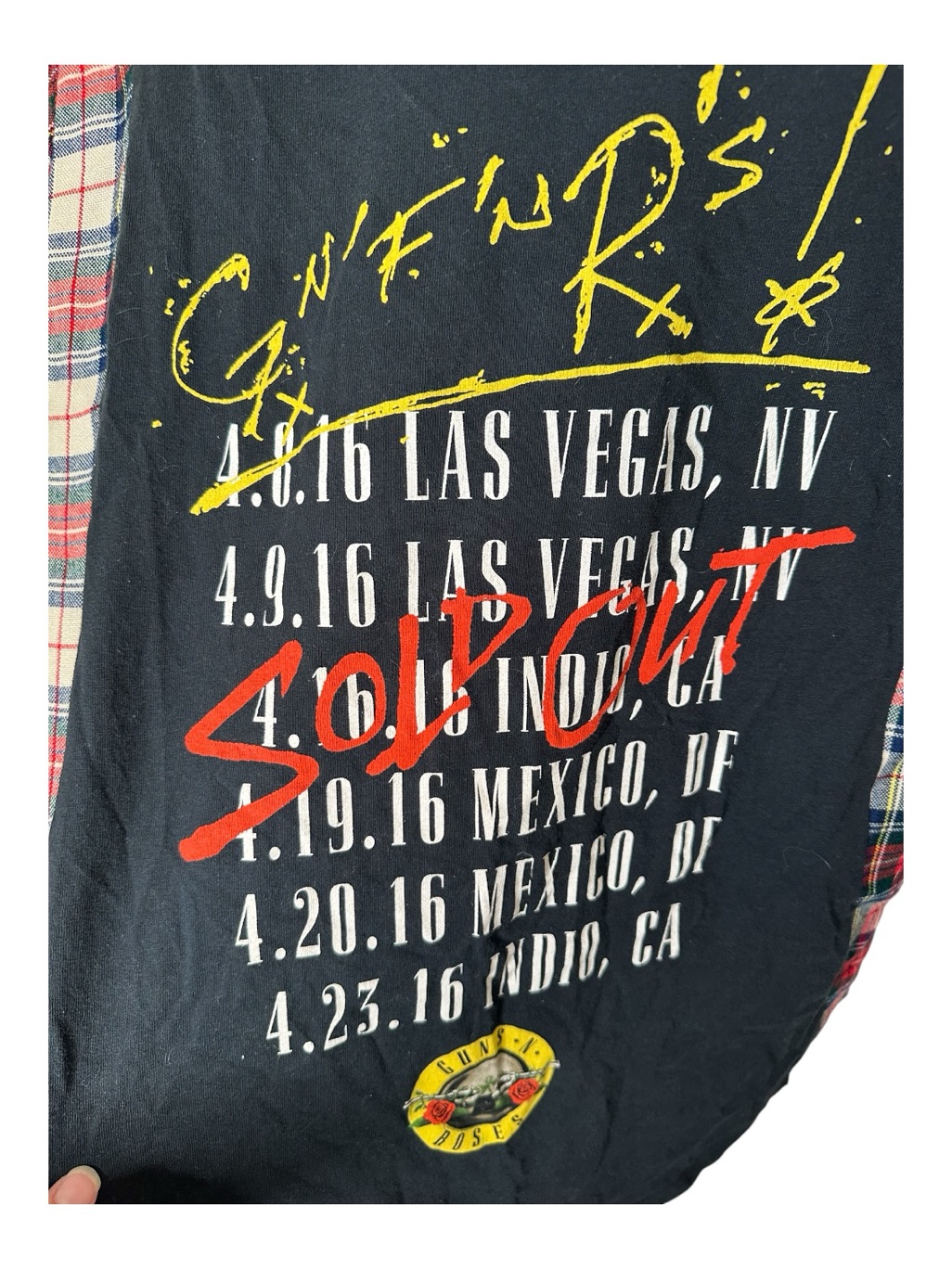 Upcycled Vintage Flannel Shirt 2016 Guns N Roses Tour Shirt Unisex Size Medium — image 2 of 8